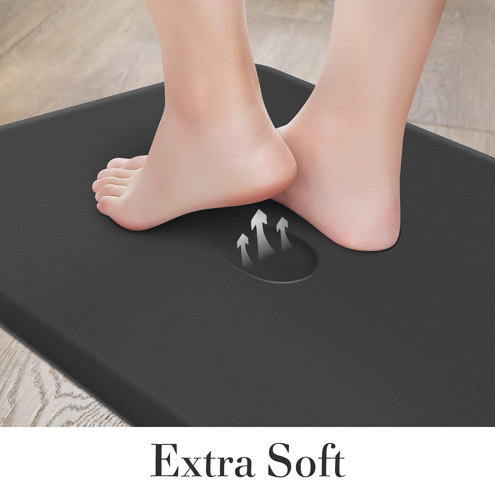 HappyTrends kitchen mat with beveled edge helps prevent trips and slips.