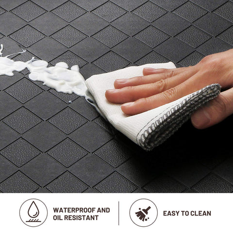 HappyTrends mat provides extra-large standing area for kitchen or laundry tasks.