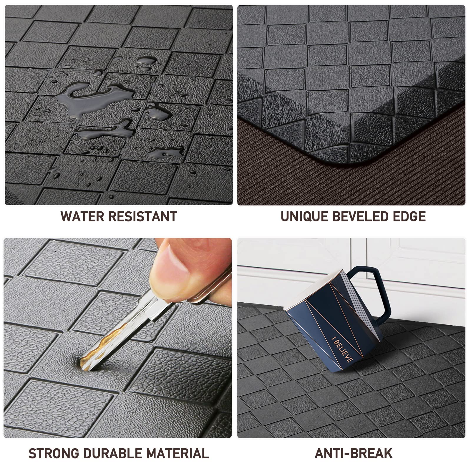 HappyTrends mat with non-slip backing stays in place during tasks.