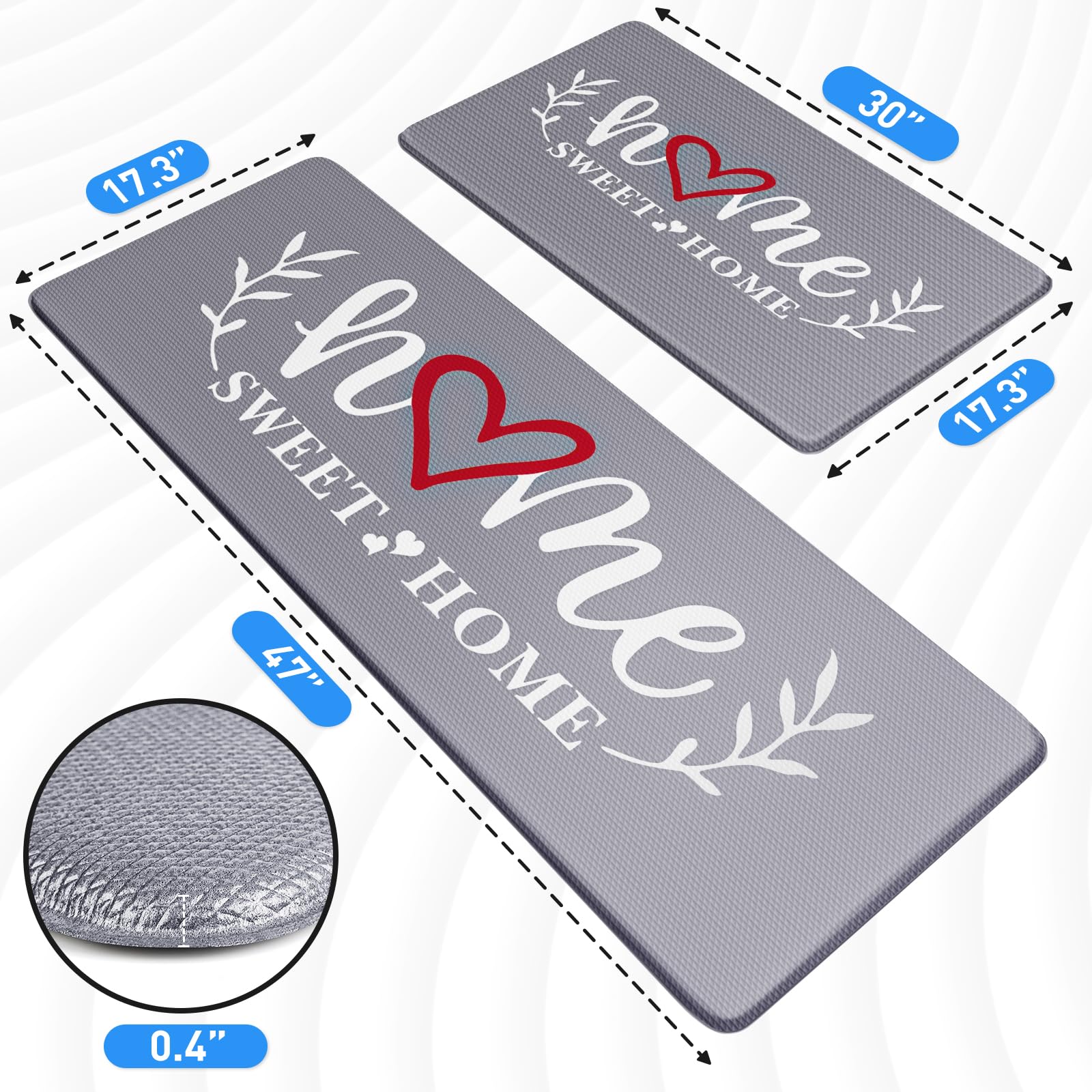 HappyTrends non-slip kitchen mat with secure backing on wooden floors