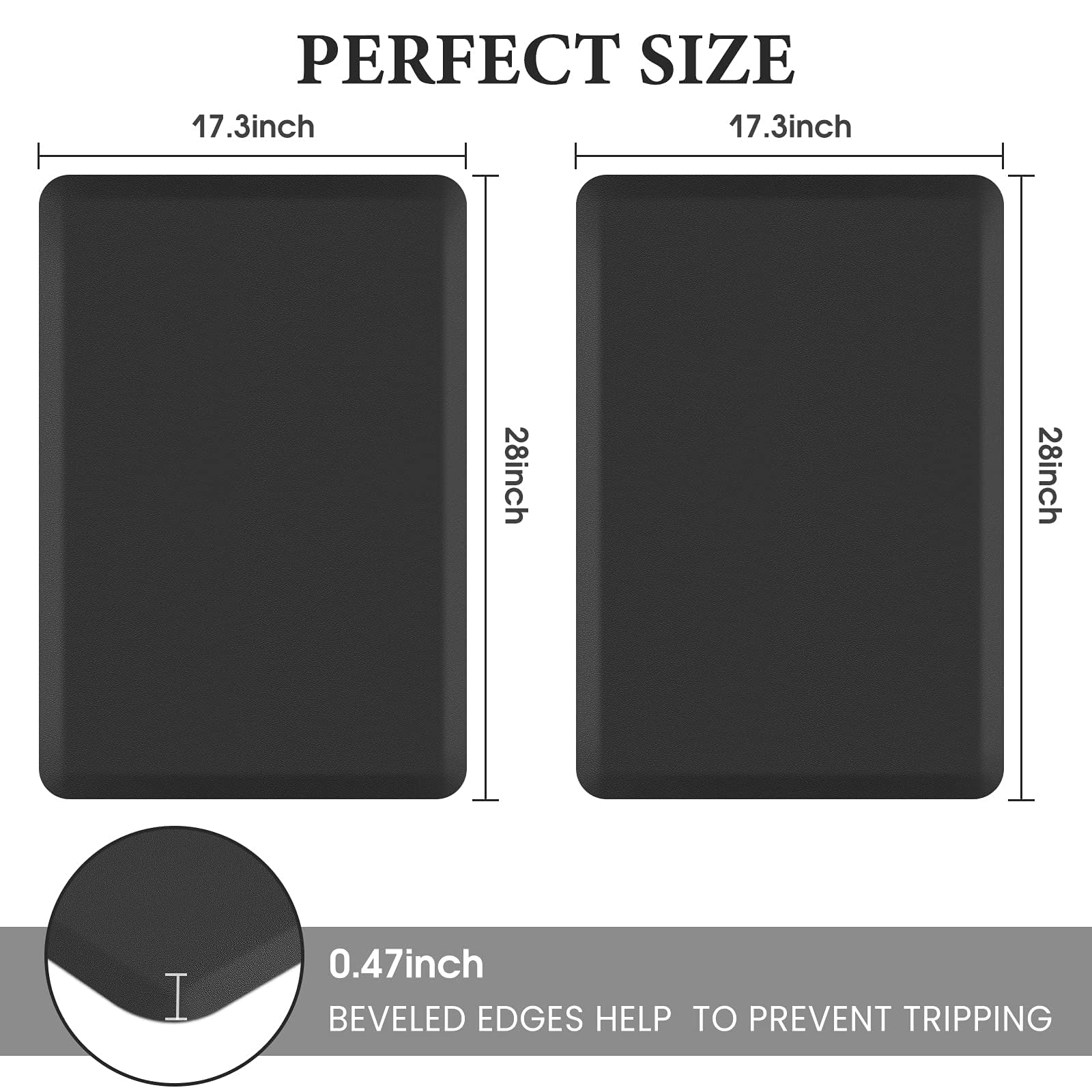 HappyTrends kitchen mat on wood floor showing non-slip stability during chores.