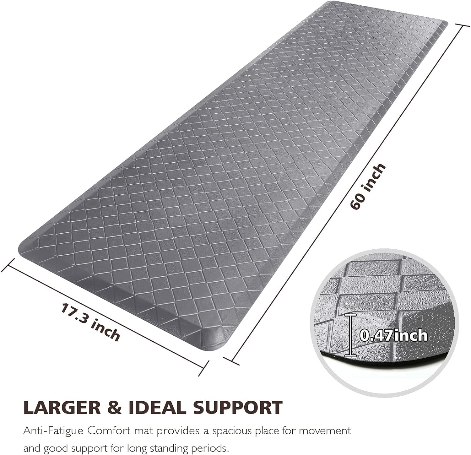 HappyTrends kitchen mat waterproof surface resists spills and oils.