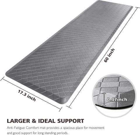 HappyTrends kitchen mat waterproof surface resists spills and oils.
