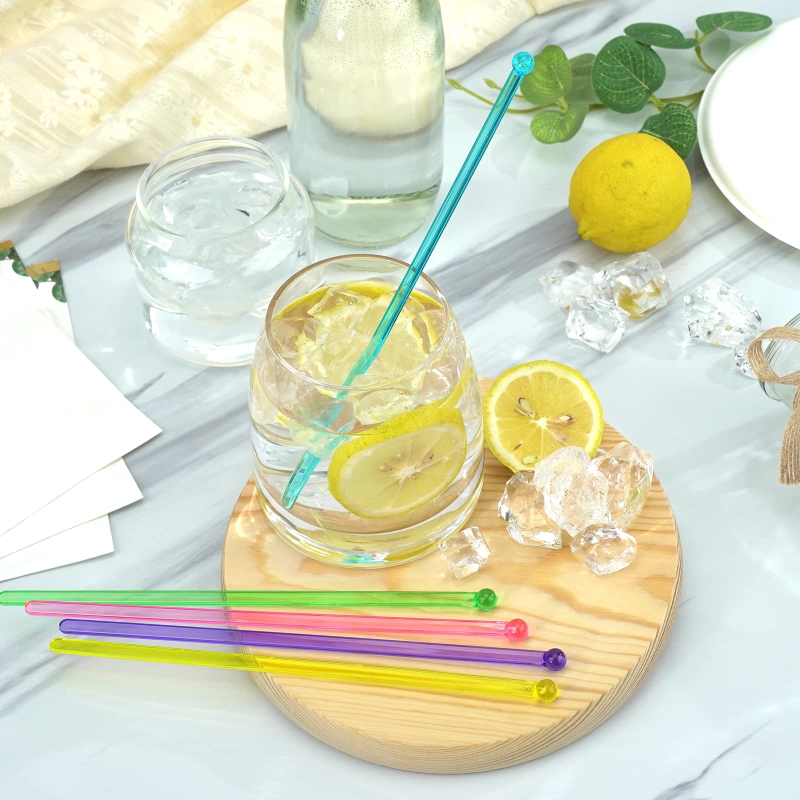 Hapray pink swizzle sticks brighten cocktails and coffee presentations.