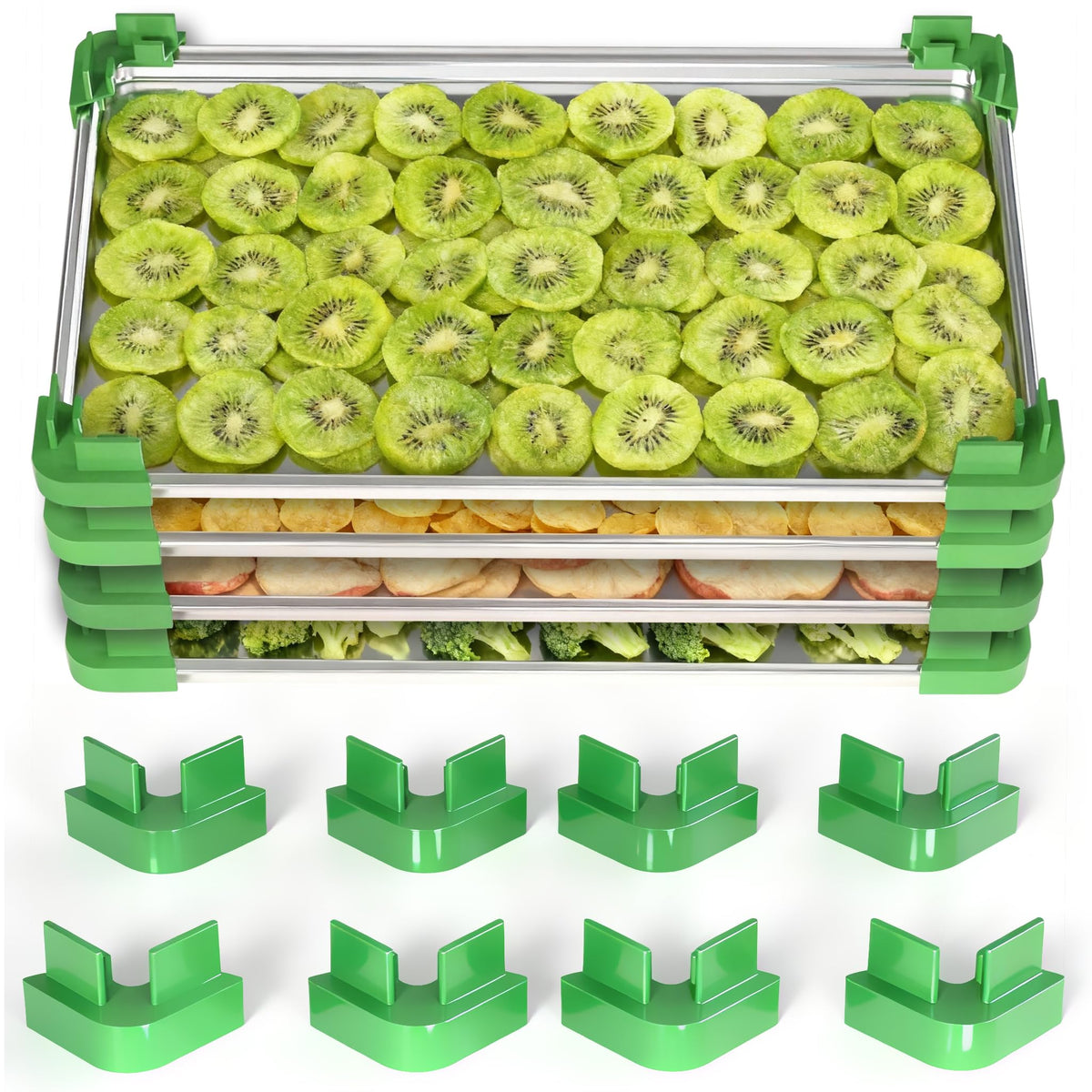 HAPYHOOM tray stackers fit Harvest Right trays precisely, reducing wobble.