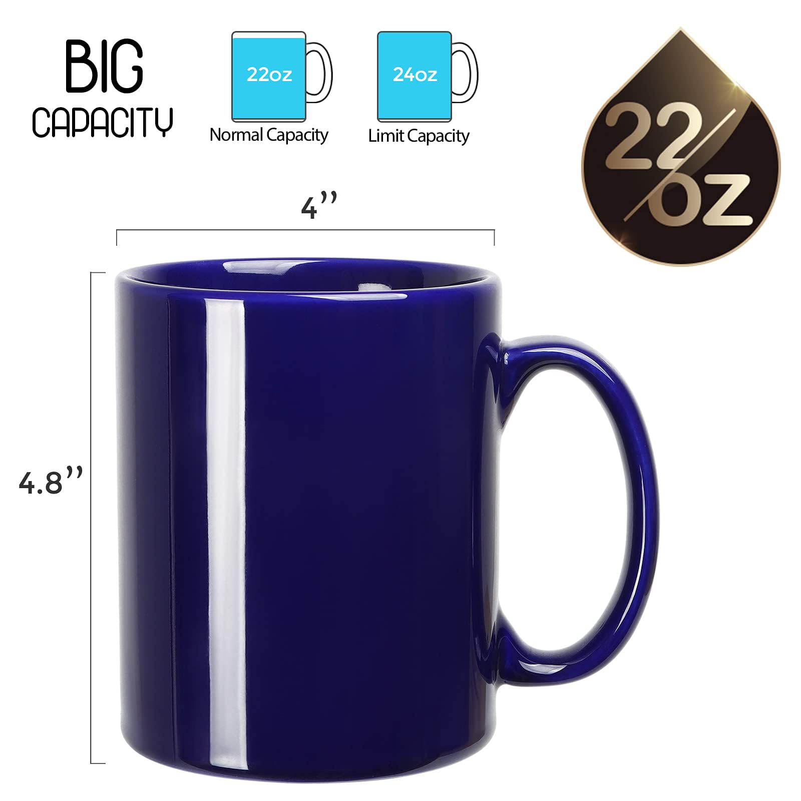 harebe anti-scald handle large mug; comfortable grip while enjoying hot drinks.
