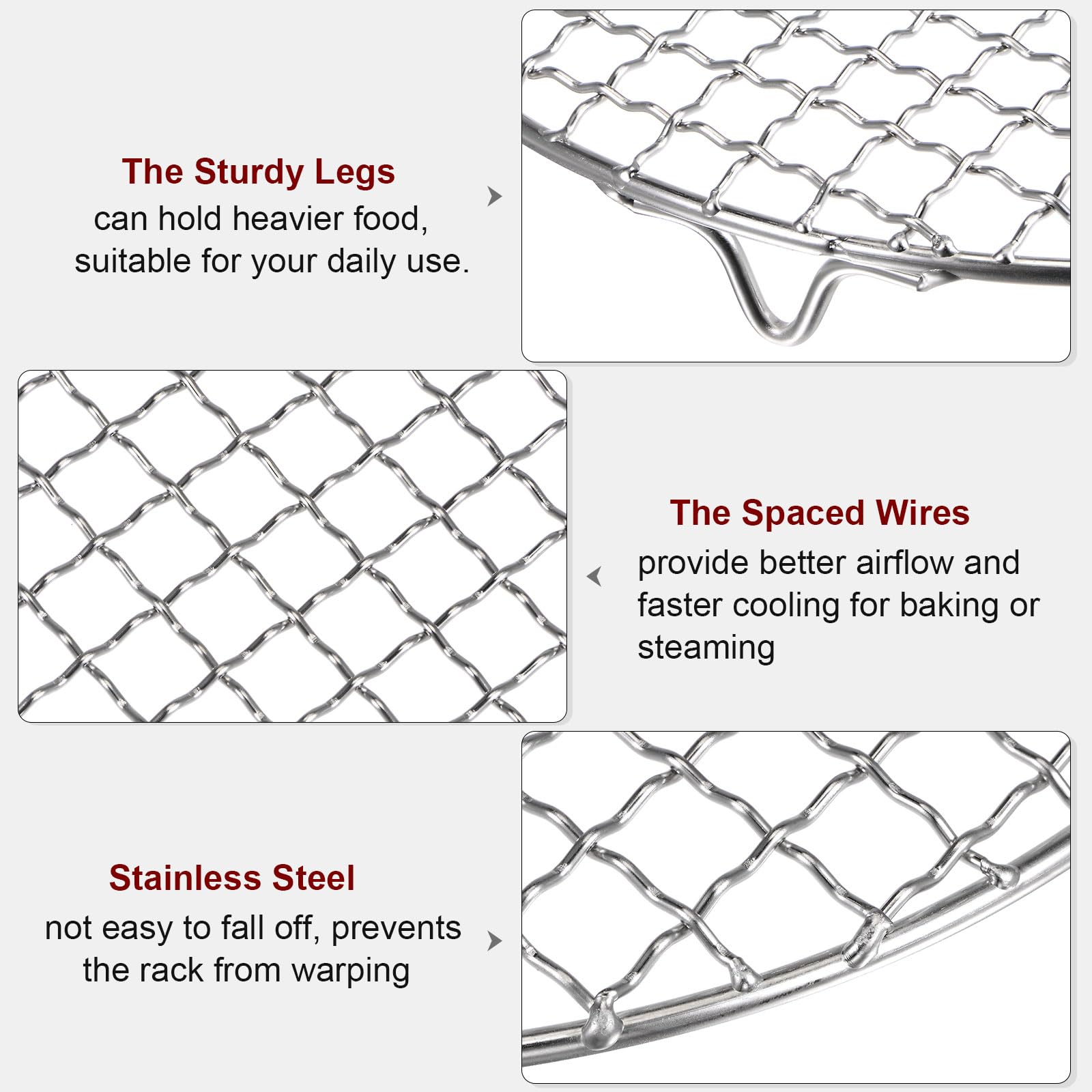 HARFINGTON round rack for steaming or cooling bread cookies and pizza