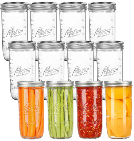 Harfuyee 24oz wide-mouth jar with metal lid for easy filling and sealing.