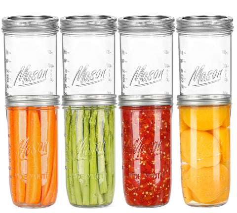 Harfuyee 24oz wide-mouth jar for easy filling and canning.
