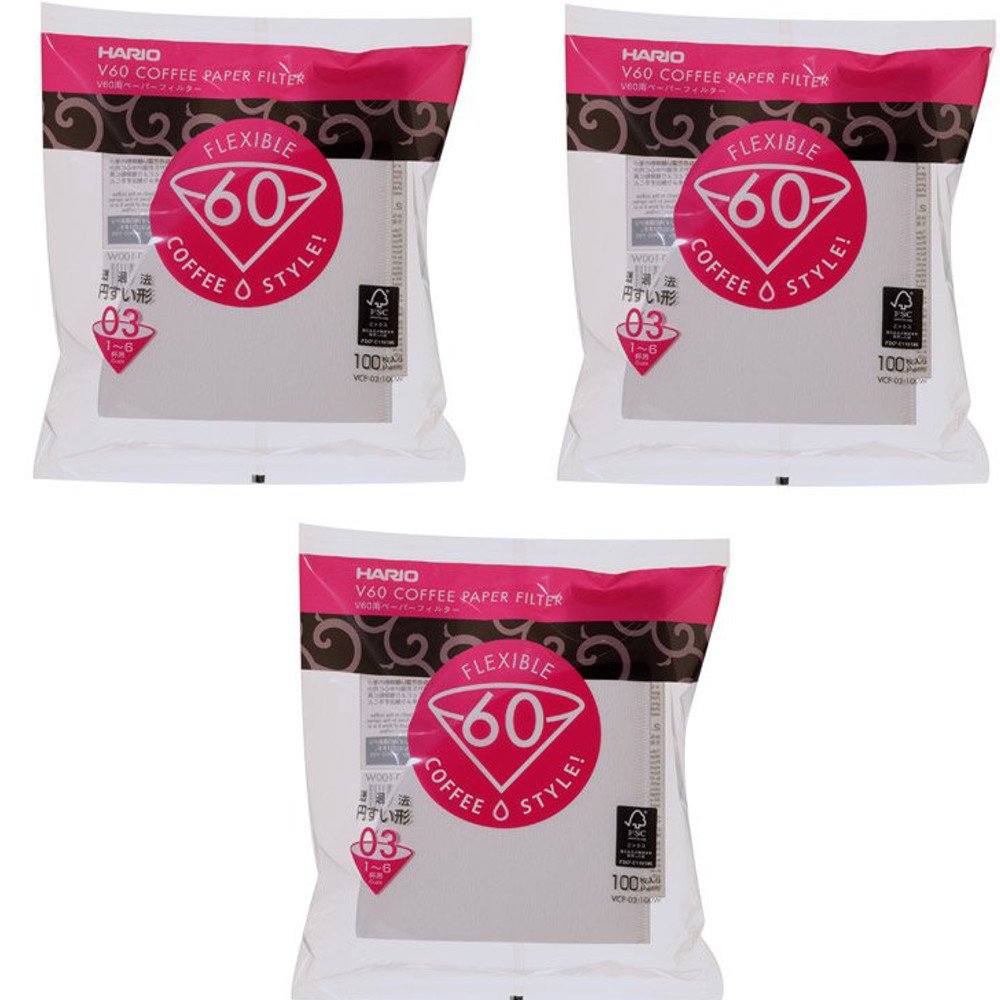 Hario 03 coffee filters pack with 300 sheets for clean pours