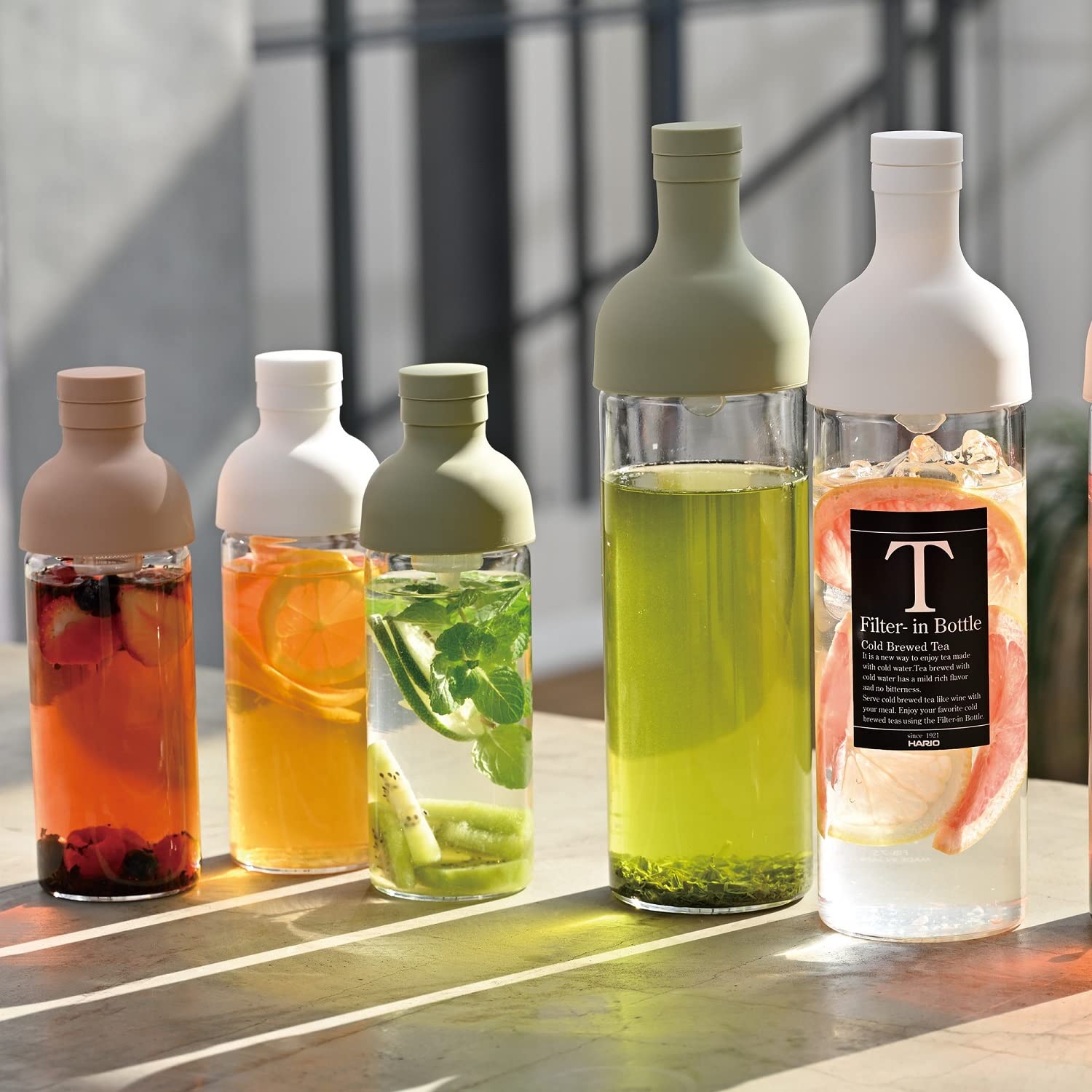 HARIO kitchen-ready bottle on a countertop for serving