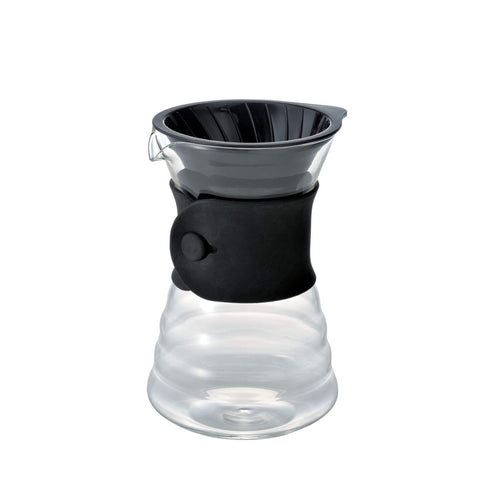 Hario V60 Drip Coffee Decanter with glass body for clear brewing and elegant presentation