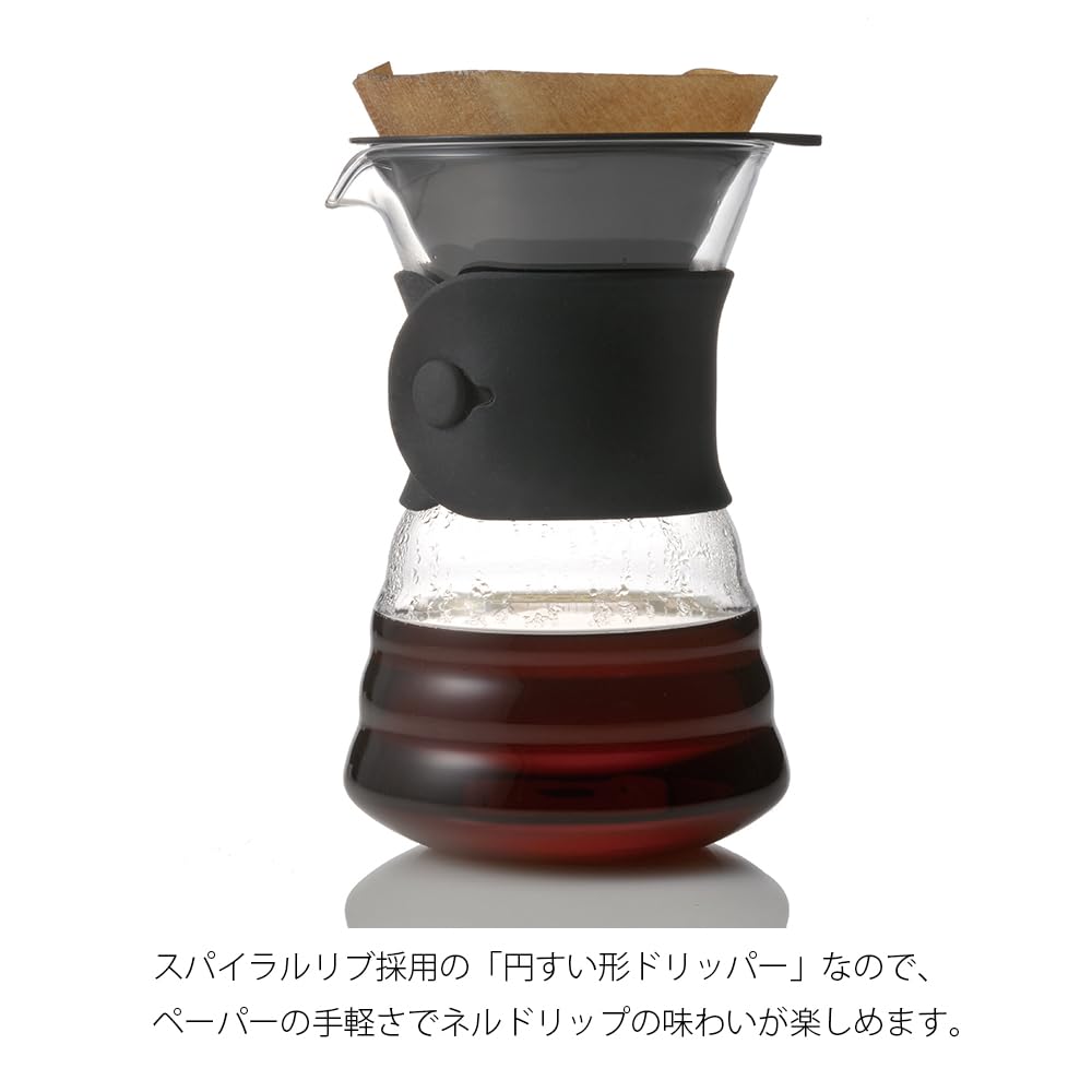 Hario V60 decanter spout enables controlled pour and precise servings
