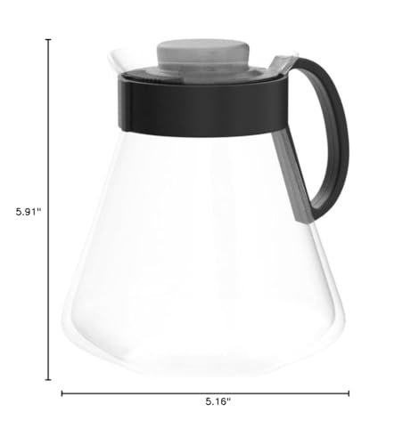Close-up of the pour-over friendly top opening on the V60 coffee server