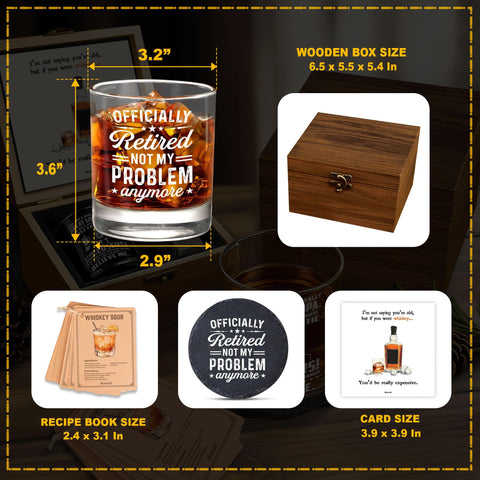 Harmora vintage wooden gift box presents the set in refined packaging.