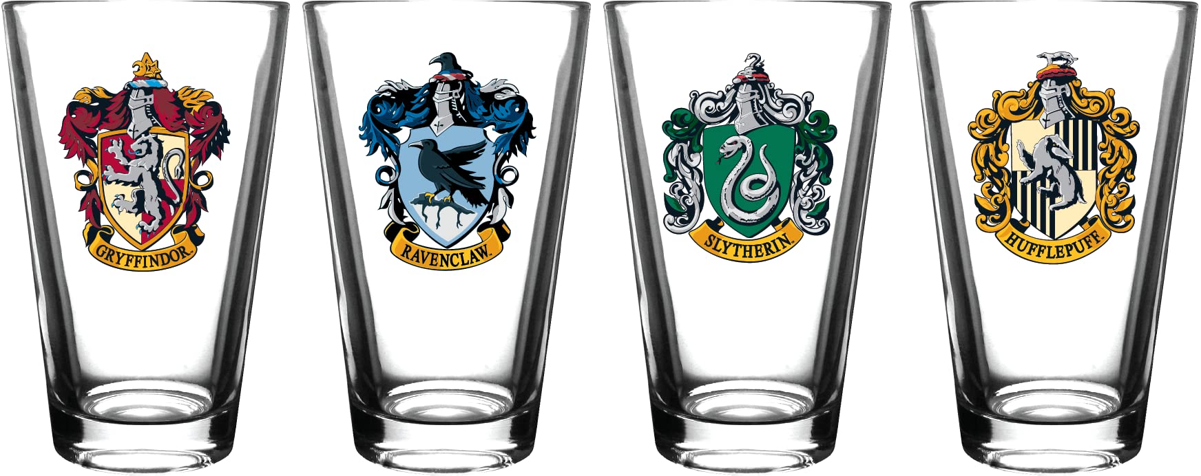 Harry Potter Gryffindor crest pint glass highlights the house tribute and sturdy design.