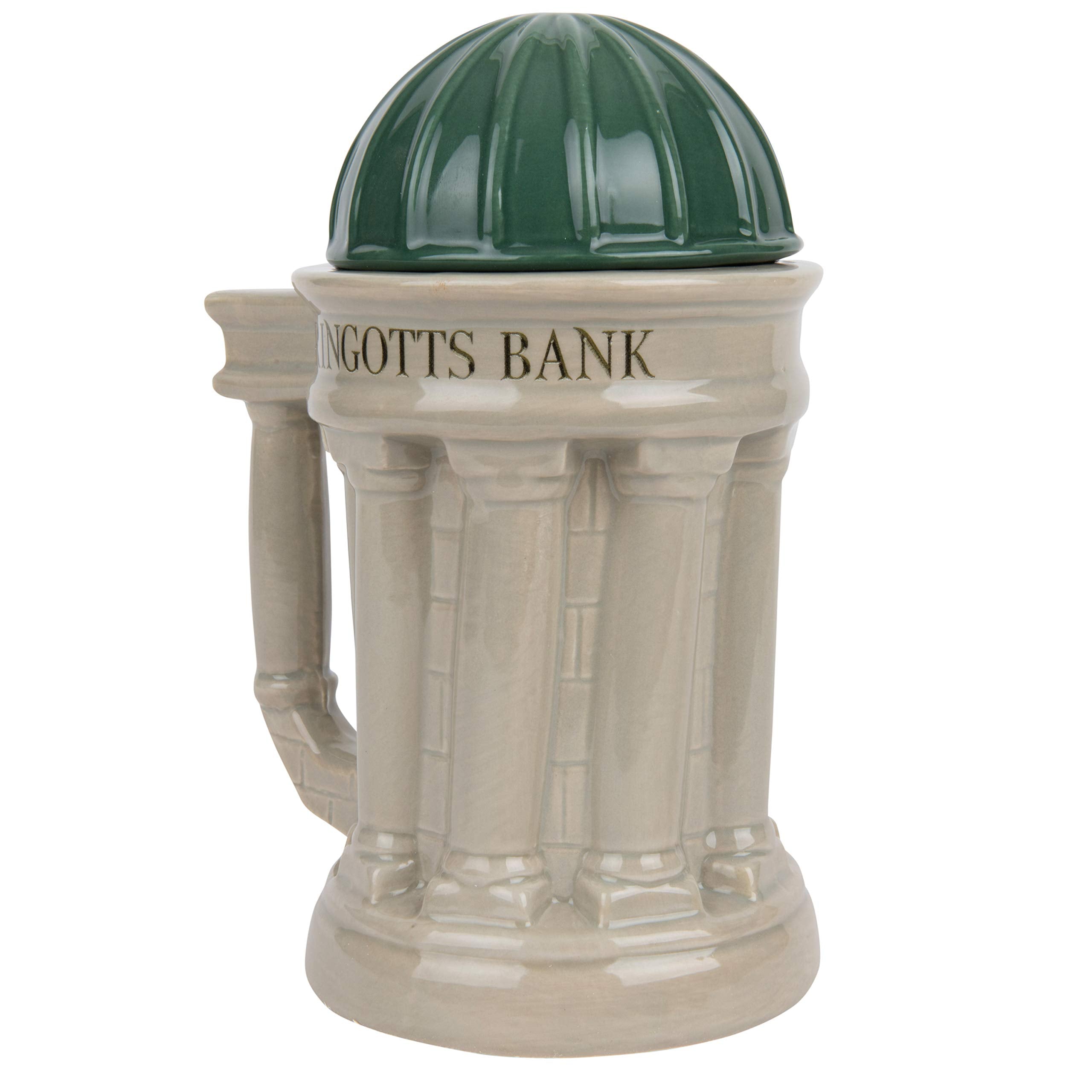 Ceramic 30 oz Gringotts mug usable as a beer stein or large beverage.