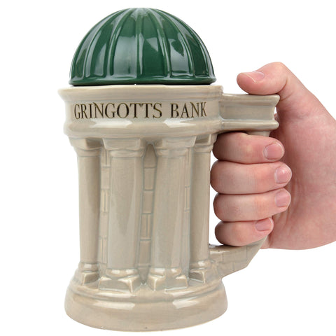Front view of Harry Potter Gringotts mug showing the 30 oz capacity.