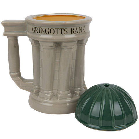 Side view of the Gringotts mug highlighting ceramic build for daily use.
