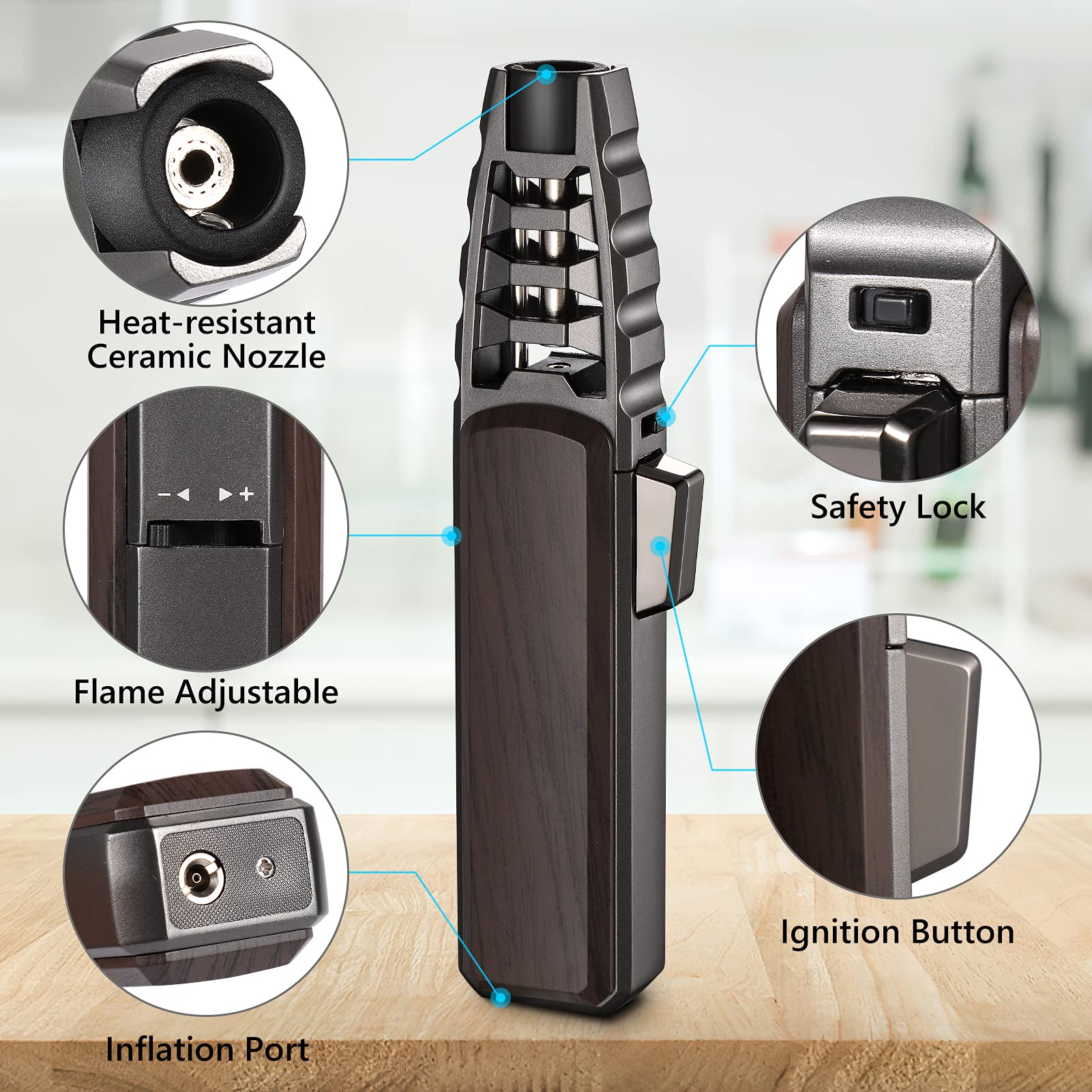 HARYGATE adjustable flame for precise browning and even creme brulee topping