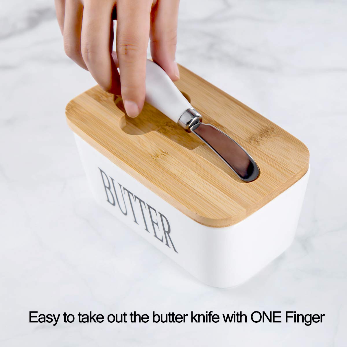 Hasense butter container capacity 650 ml for standard sticks.