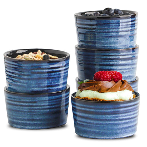 Hasense 6 oz porcelain ramekins set for baking and serving desserts.