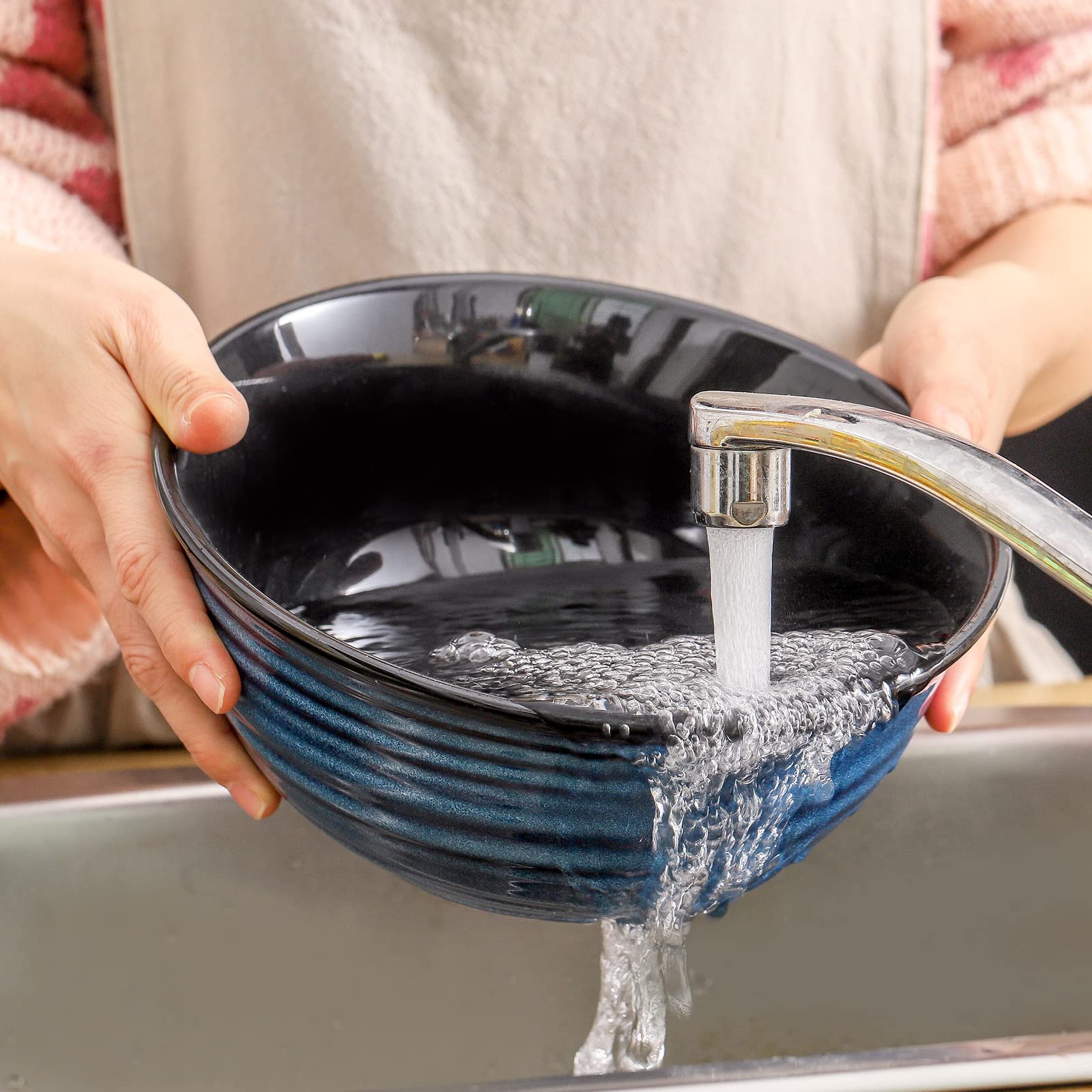 HASENSE blue lead-free ceramic bowls for safe everyday use