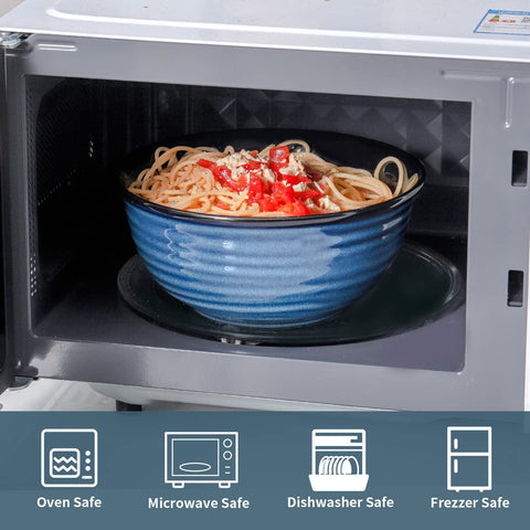 HASENSE blue 60oz pasta bowl for generous servings
