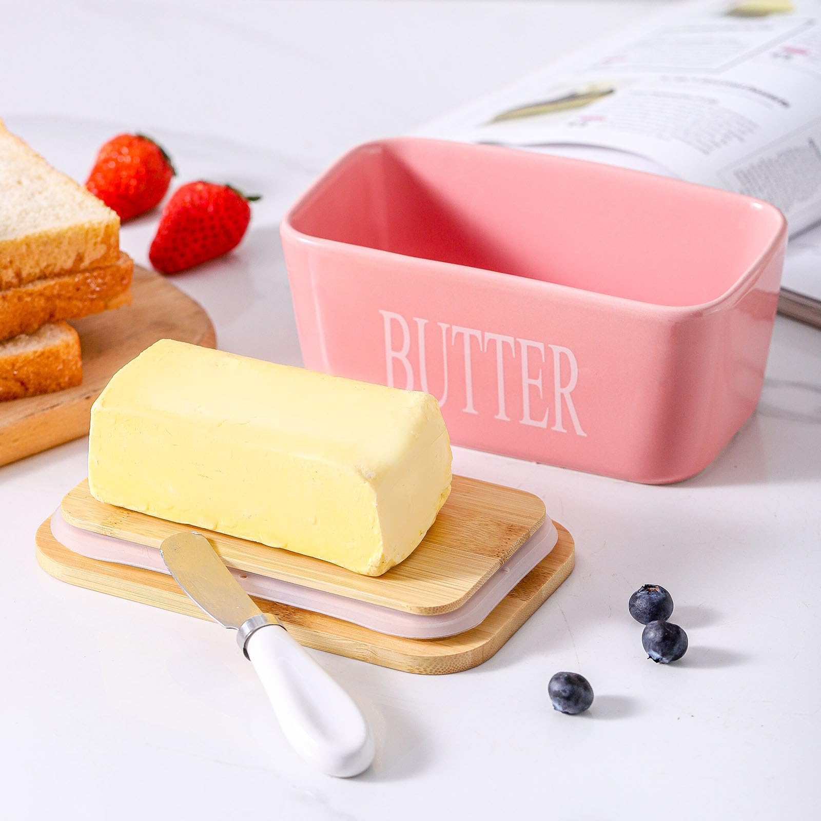 Hasense chip-resistant porcelain butter keeper stays sturdy daily