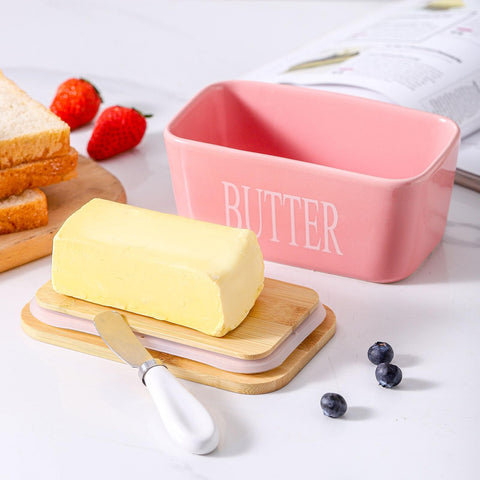 Hasense chip-resistant porcelain butter keeper stays sturdy daily