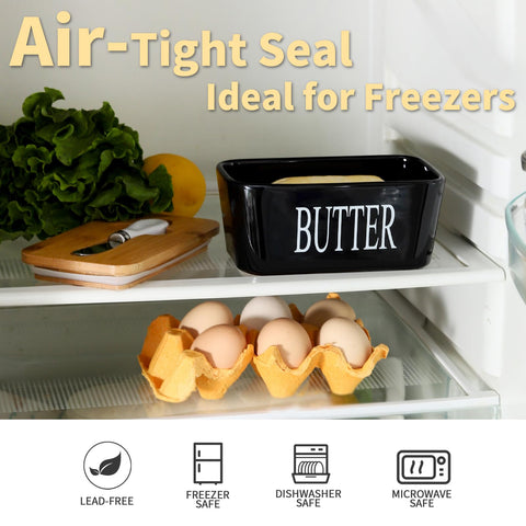 Hasense butter dish with stainless steel knife included for serving