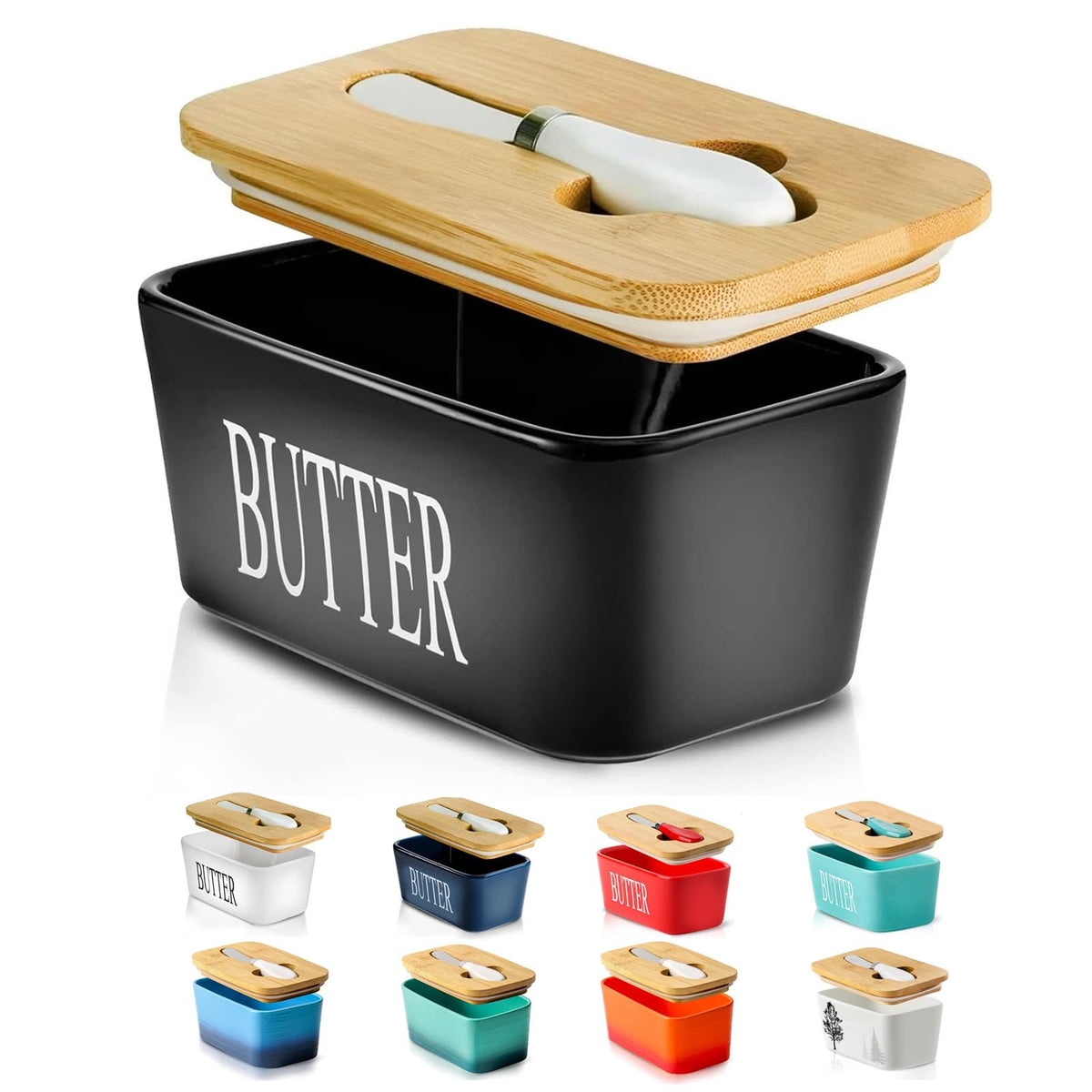 Hasense butter dish with airtight lid on counter, keeps butter fresh