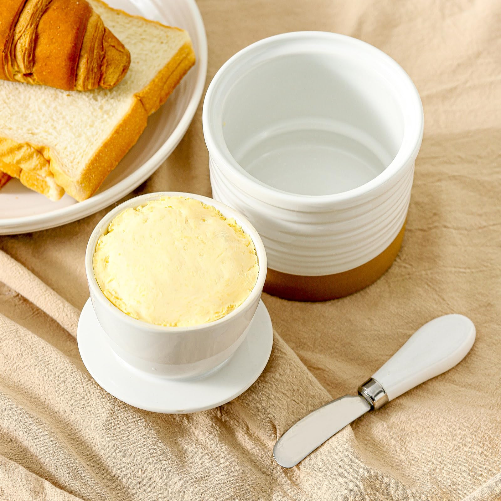 Hasense butter dish on a holiday table enhances presentation and practicality.