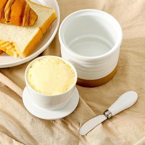 Hasense butter dish on a holiday table enhances presentation and practicality.