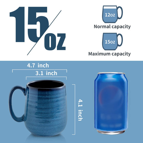HASENSE 15oz capacity mugs ideal for generous servings