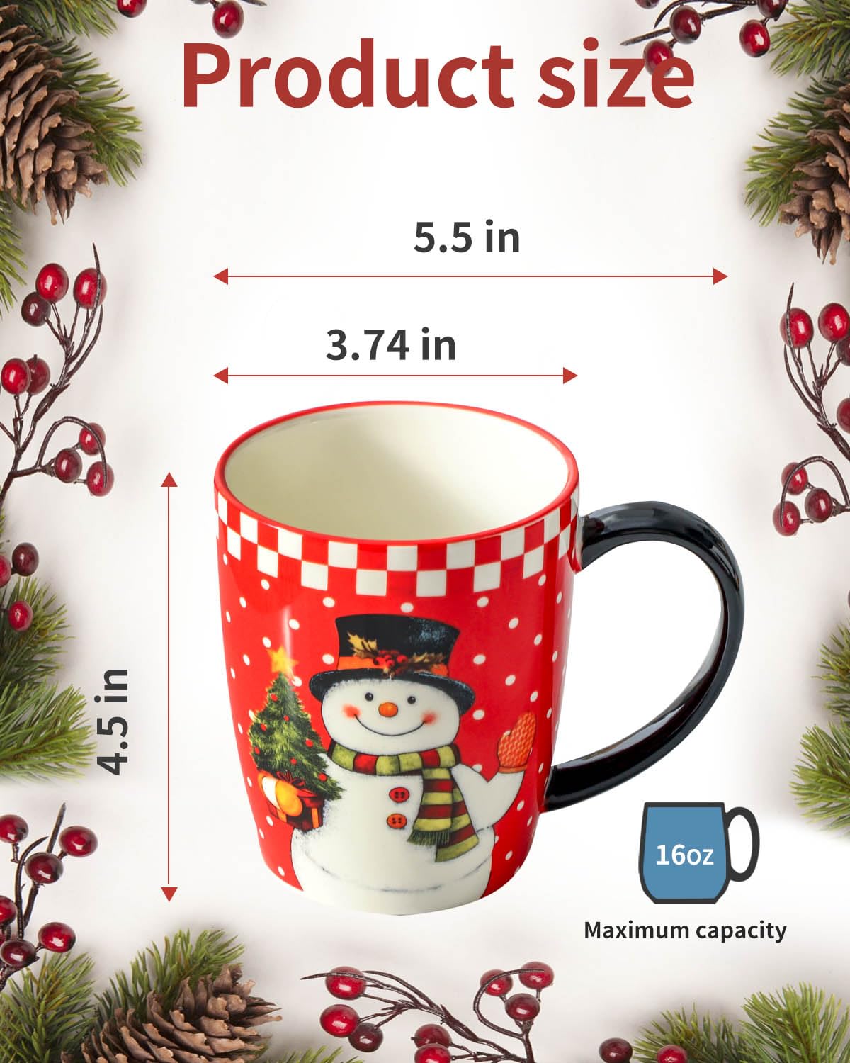 Hasense colorful mugs with sturdy handle ideal for daily tea or cocoa