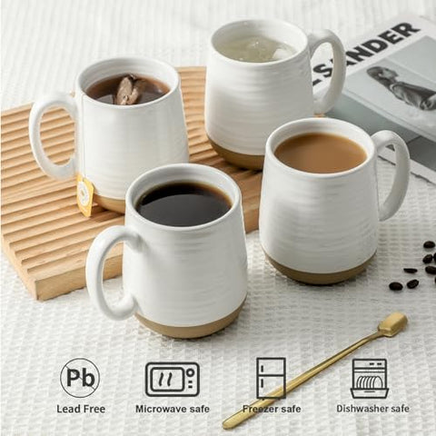 Hasense white mugs with matte-gloss finish for classic kitchen style.
