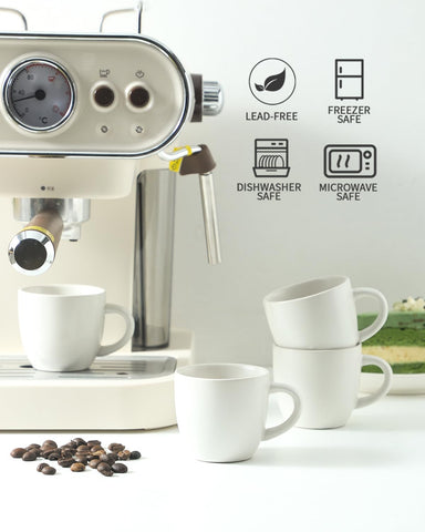 HASENSE demitasse cups filled with espresso highlight perfect portions.