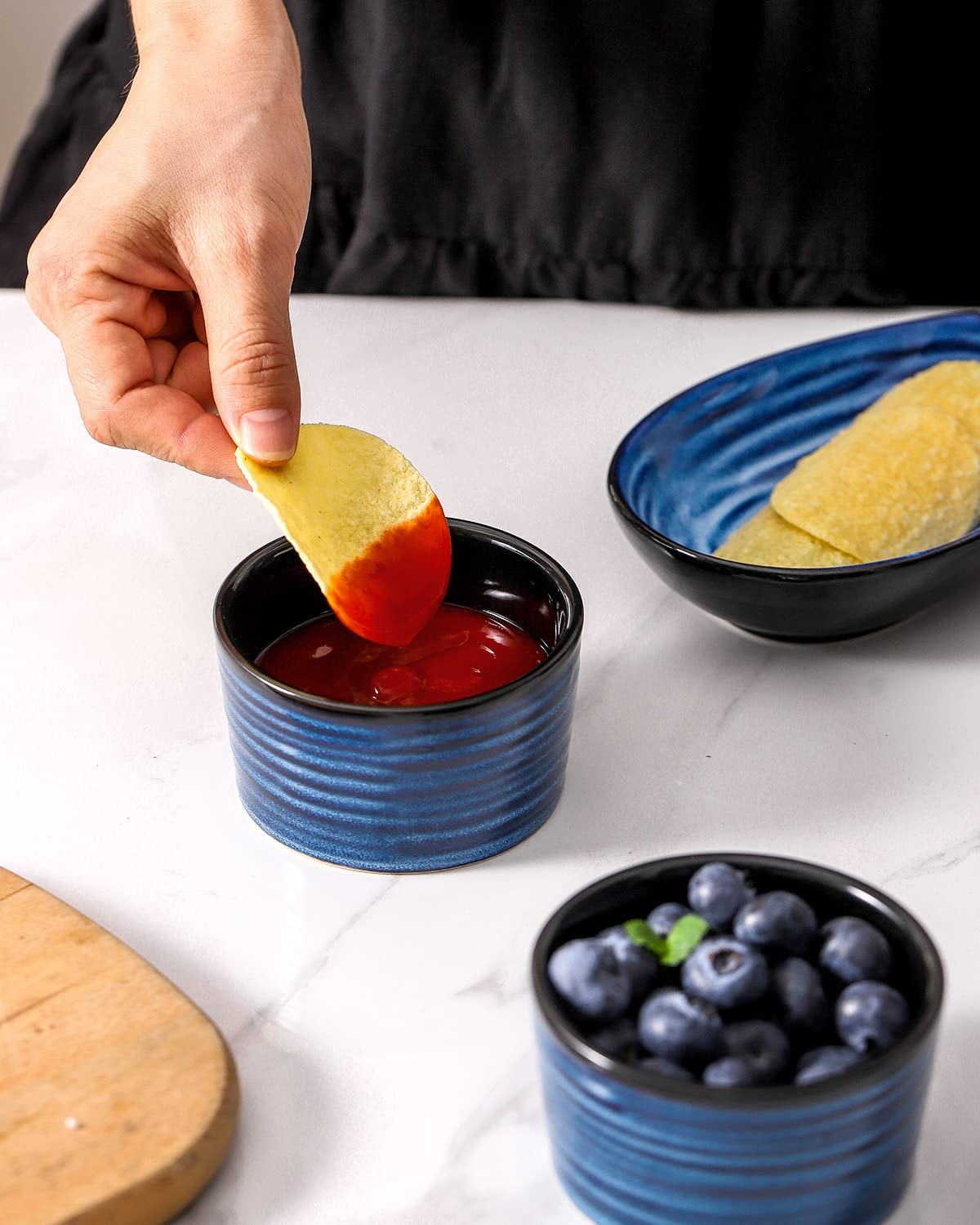 Hasense dipping sauce bowls perfect for dips, nuts, or fruit.