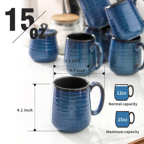 HASENSE dishwasher-safe mug set, easy cleanup after meals or office breaks.