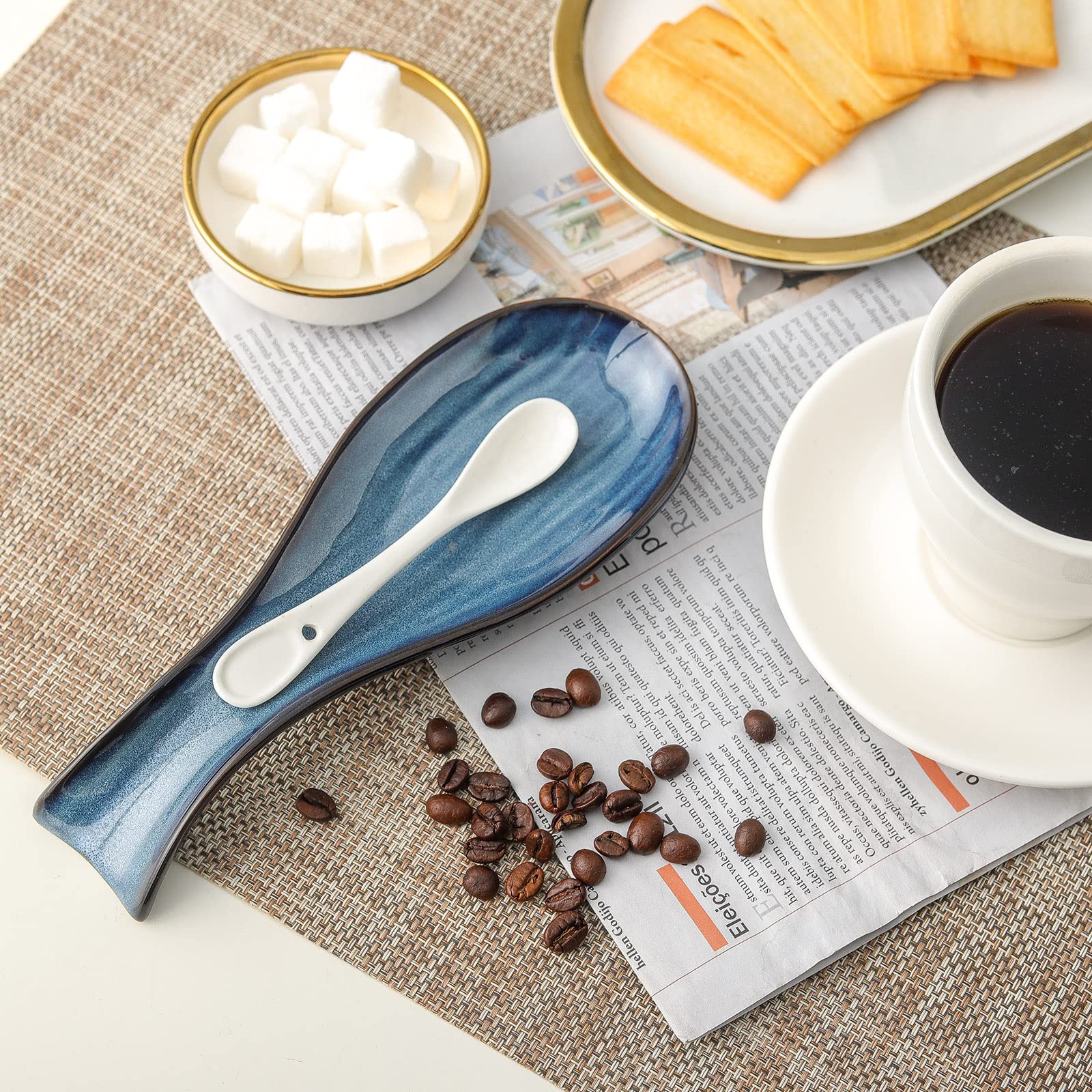 HASENSE dishwasher-safe spoon rest cleans easily after meal prep.