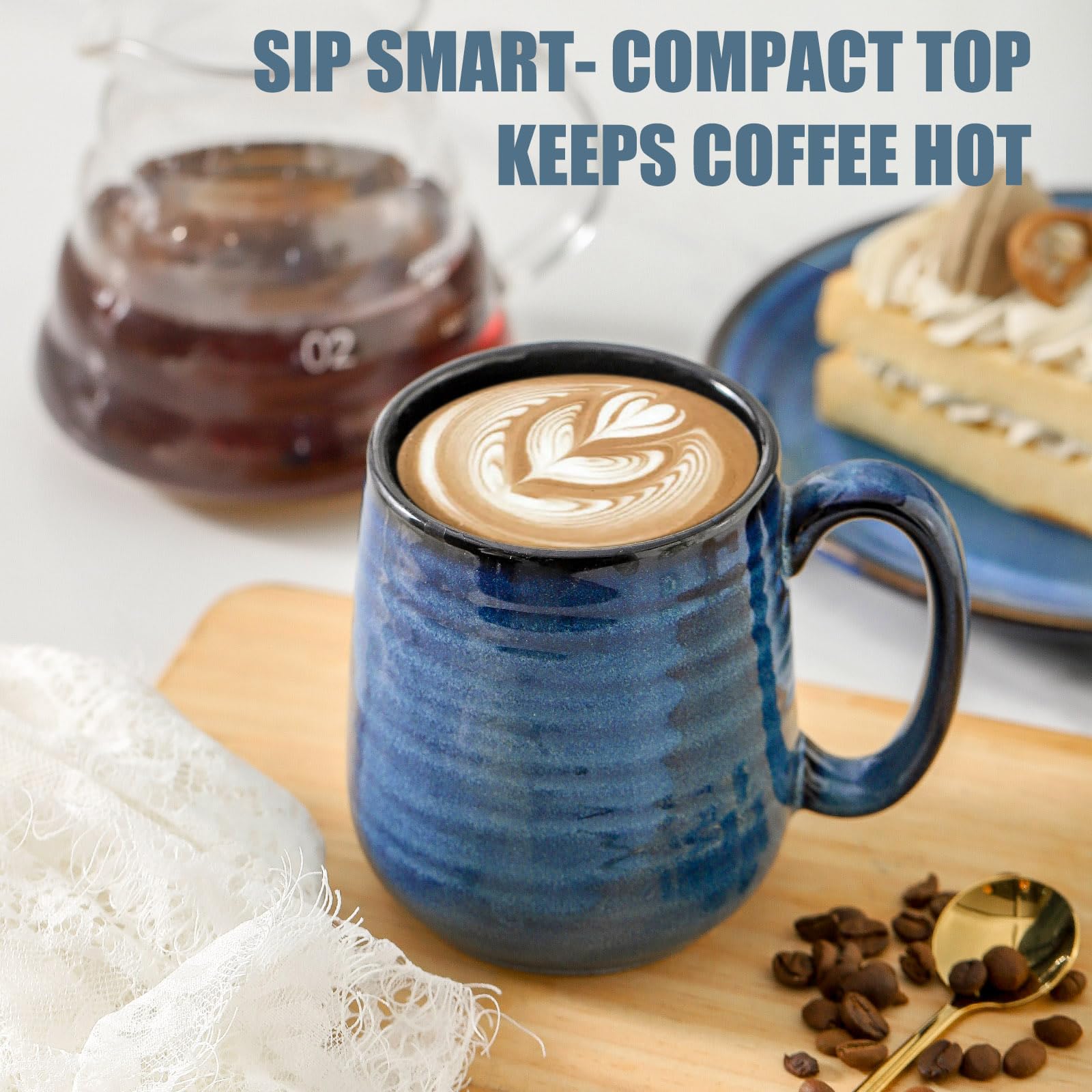 HASENSE mug with large ergonomic handle for secure, comfortable grip.