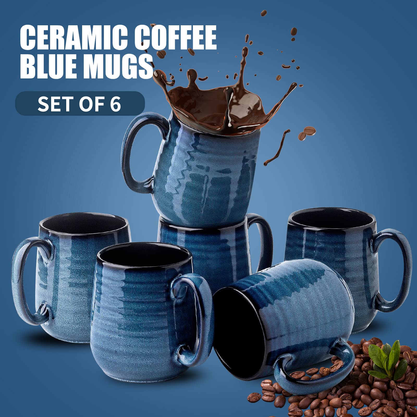 HASENSE gift-ready mug set in blue, perfect for holidays.