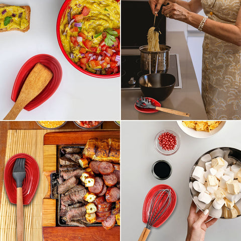 Hasense kitchen utensil rest helps reduce counter clutter.