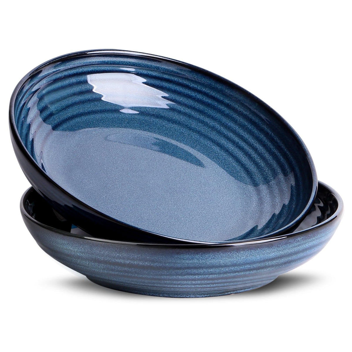 HASENSE Pasta Bowls Set2 navy blue front view ideal for pasta portions