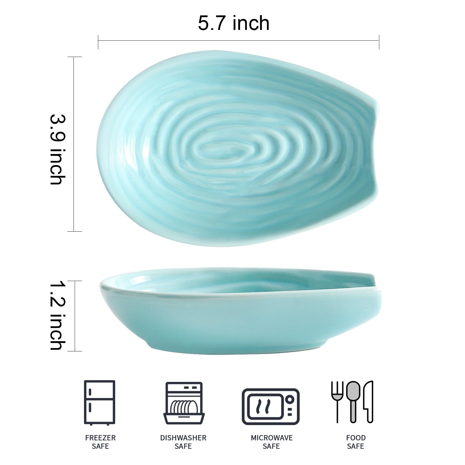 HASENSE porcelain utensil rest with spatula and ladle, durable and easy to clean.