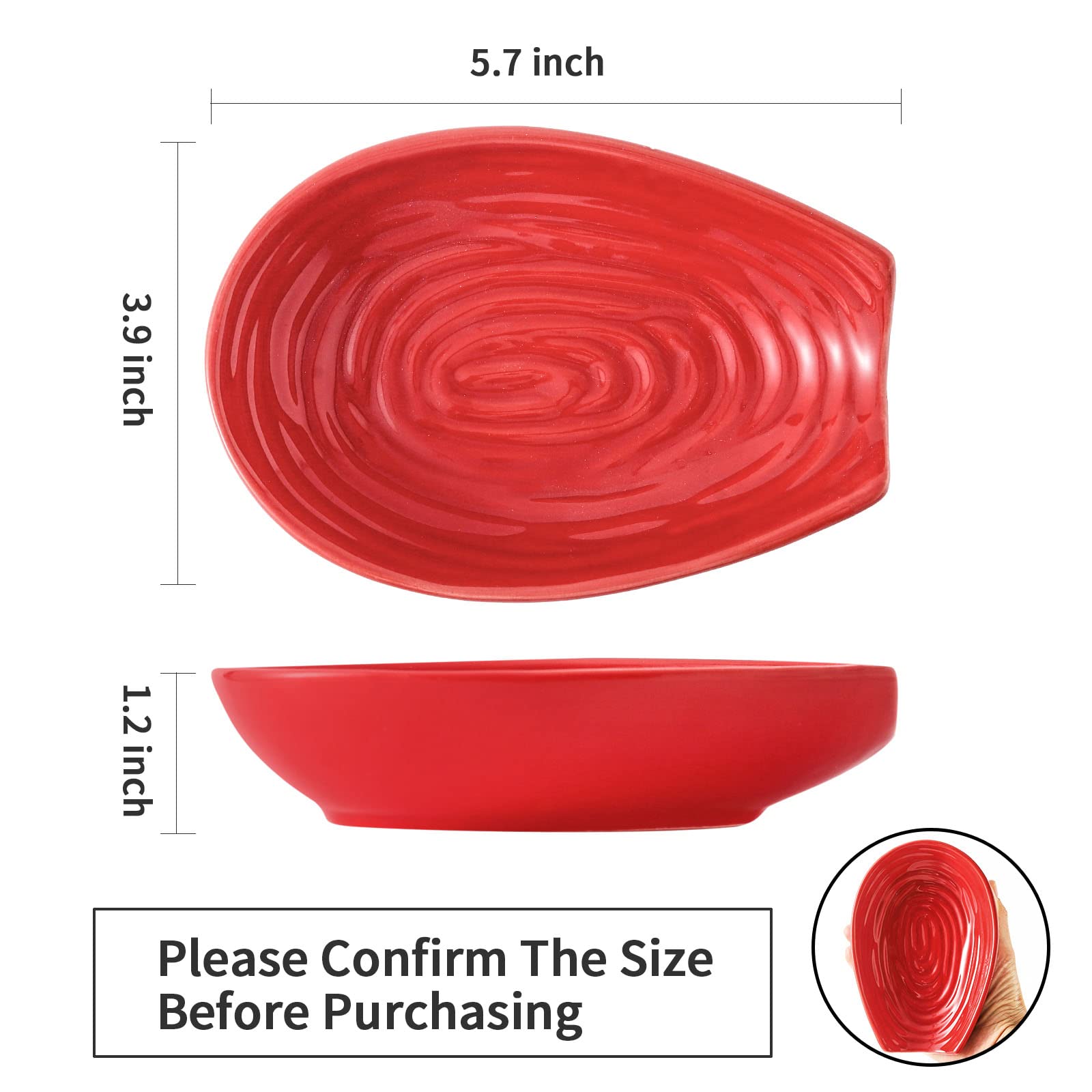 Hasense red spoon rest with utensils keeps drips away.