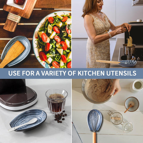 HASENSE spoon rest on countertop catches drips, protecting work surfaces.