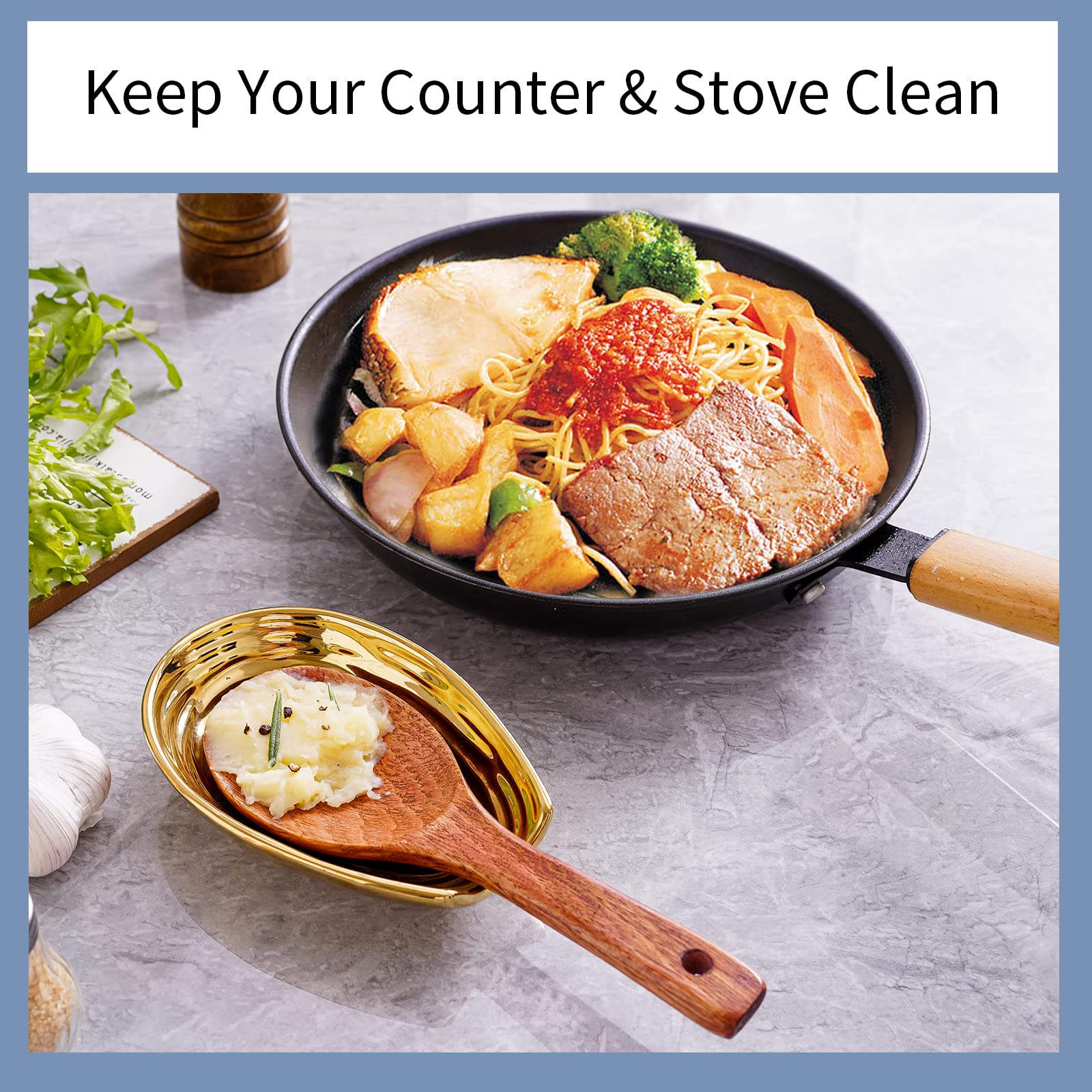 HASENSE spoon rest has a large, stable design to reduce mess.