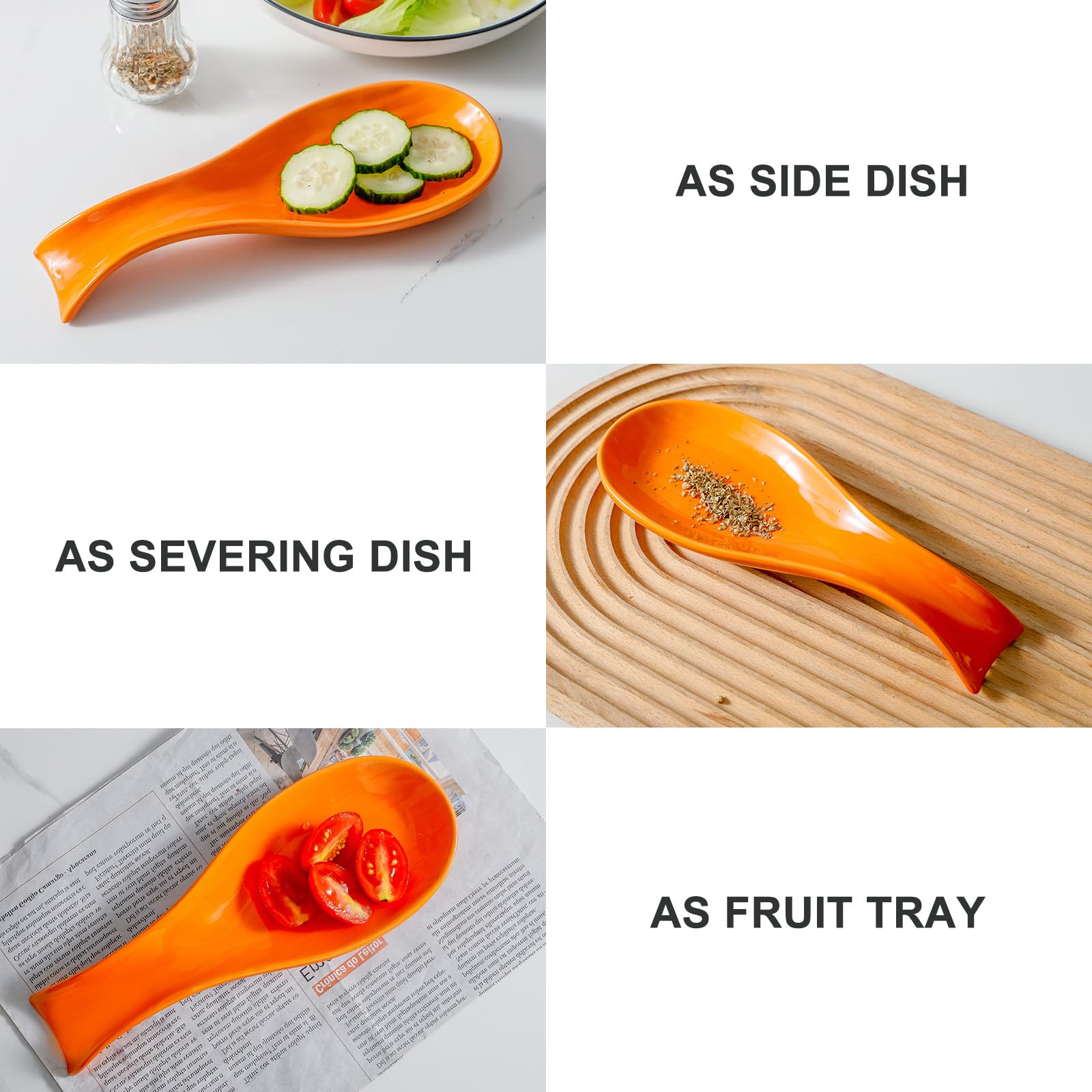 HASENSE orange spoon rest sits sturdy on a coffee bar, catching drips between tasks.
